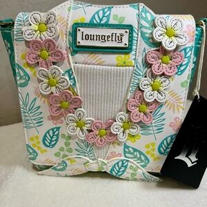 Loungefly Floral Mini Bag - White, Pink, and Green
